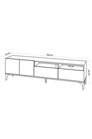 Decormet Ross Tv Sehpası Safir Meşe -Dec-20047