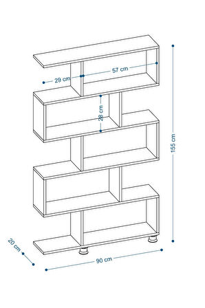 Decormet Nilüfer Kitaplık Safir Meşe