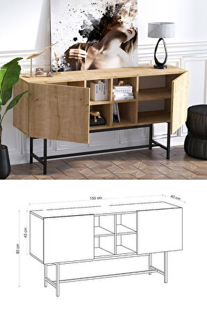 Decormet Flory Konsol Safir Meşe- Dec-20064