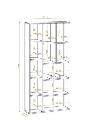 Decormet Uranüs Kitaplık Dec0068