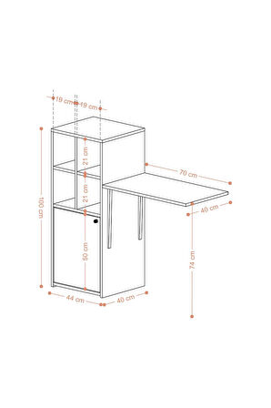 Decormet Mix Whıte Katlanır Masa Dec0106