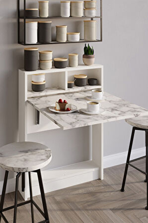 Decormet Bracked Çok Fonksiyonlu Masa Carrara Marble