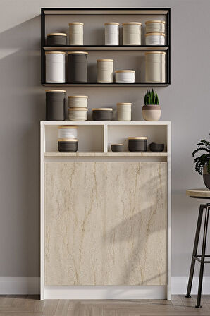 Decormet Bracked Çok Fonksiyonlu Masa Travertine