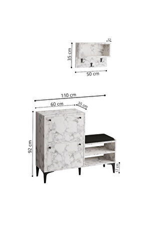 Decormet Bred Ayakkabılık Carrara Marbel
