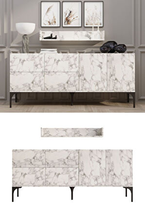 Decormet Stella Konsol Carrara Marbel