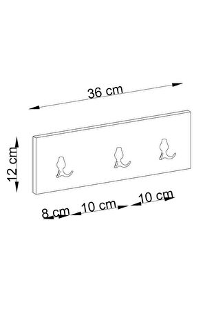 Decormet 3Lü Askılık Ceviz