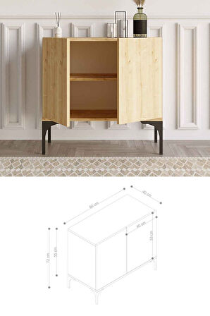 Decormet Prestige Çok Amaçlı Konsol Safir Meşe