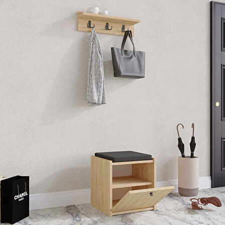 Decormet Tinky Puflu Ayakkabılık Safir Meşe