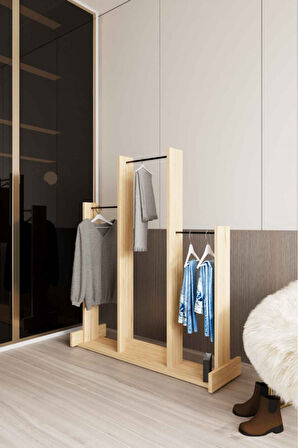 Decormet Salvitor 3lü Elbise Askısı Safir Meşe