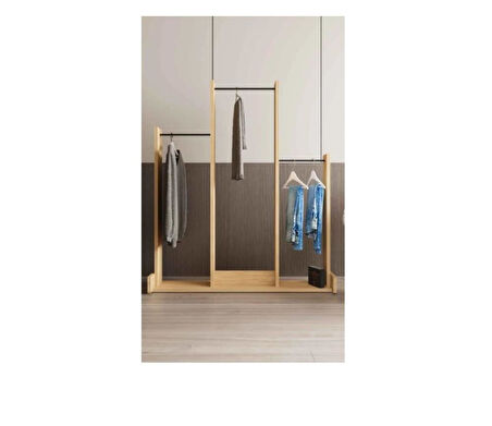 Decormet Salvitor 3lü Elbise Askısı Safir Meşe