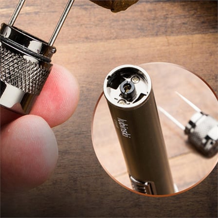 Lubinski Yeni Seri Slim Tek Torch Delicili Ve İğneli Puro Çakmağı Kahve LB-128