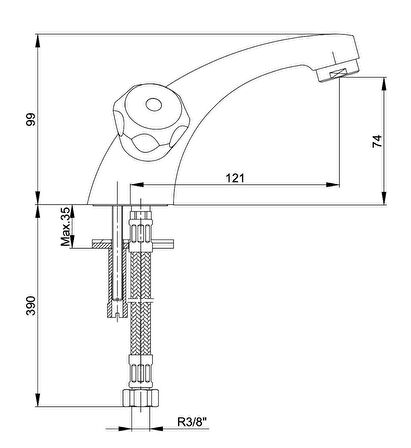 Yak Topaç Lavabo Bataryası  102108441