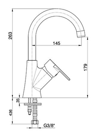 Ar Liona Kuğu Borulu Lavabo Bataryası 102108964