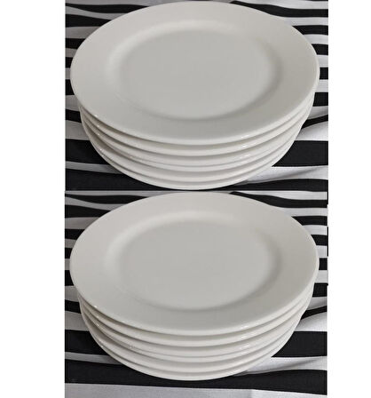 DADI kitchenware porselen pasta tabağı 19 cm pasta tabak 12 adet (Kütahya yerli üretim) otel lokanta ev