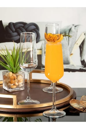 ALLEGRA GLASS CHAMPAGNE STEMWARE 6 PCSSET