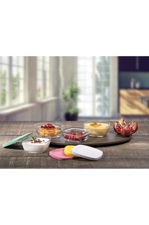 Pudding Kapaklı Cam Saklama Kabı 4lü