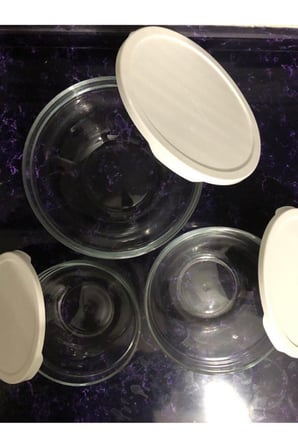 Paşabahçe Chef's 3 lü Cam Saklama Kabı Beyaz Kapaklı 97314