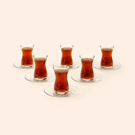 Paşabahçe Irmak 6 Kişilik 12 Parça Çay Takımı - Şeffaf - 130 ml