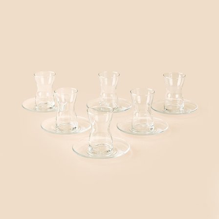 Paşabahçe Irmak 6 Kişilik 12 Parça Çay Takımı - Şeffaf - 130 ml