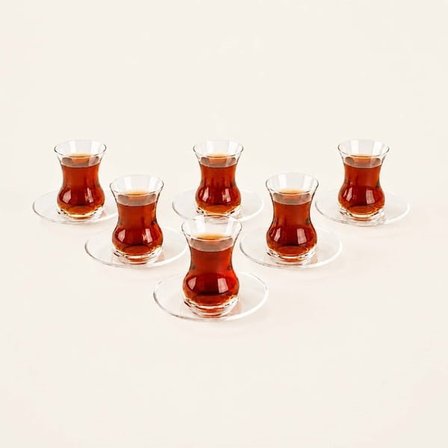 Paşabahçe Beykoz 6 Kişilik 12 Parça Çay Takımı - Şeffaf - 135 ml