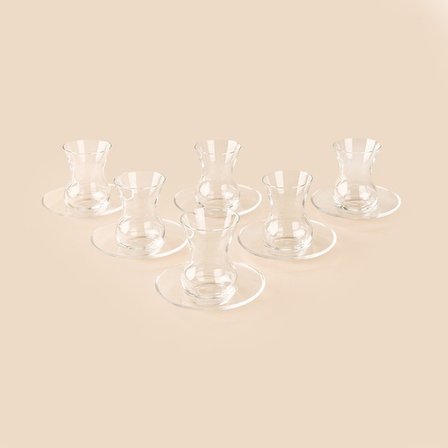 Paşabahçe Beykoz 6 Kişilik 12 Parça Çay Takımı - Şeffaf - 135 ml