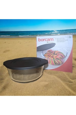 59001 BORCAM YUVARLAK SİYAH KAPAKLI 2100cc
