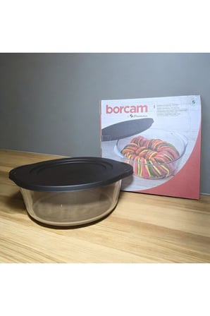 59001 BORCAM YUVARLAK SİYAH KAPAKLI 2100cc