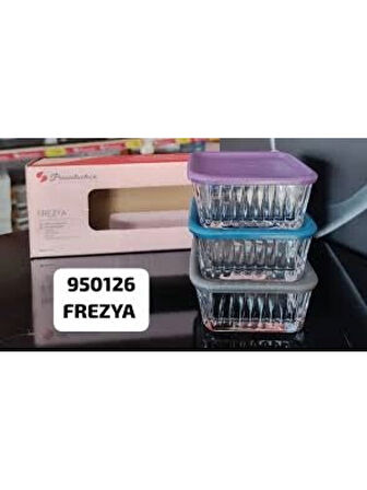 Paşabahçe 950126 Frezya Cam Saklama Kabı 3 Parça