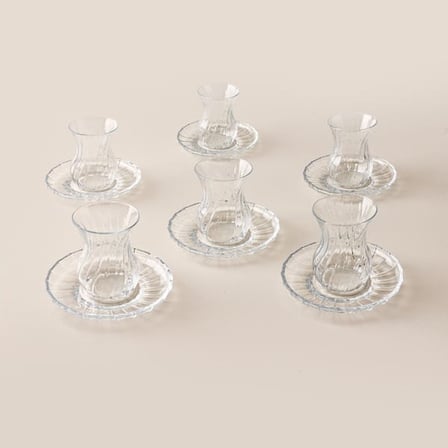 Paşabahçe Bouquet 6 Kişilik 12 Parça Çay Takımı - Şeffaf - 175 ml 