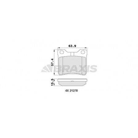 Psa Fren Balatası Arka V-Class 638/2 97>03 Vito 638 97>03 , P406 P605 P607 95>08 - Braxıs Aa0113