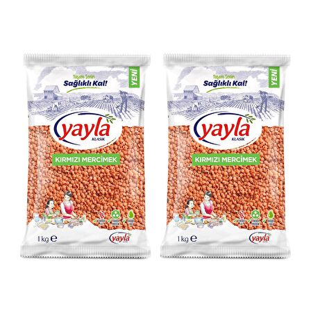 Yayla Bakliyat Kırmızı Mercimek 1 Kg x 2'li Paket