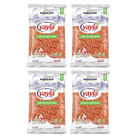 Yayla Bakliyat Kırmızı Mercimek 1 Kg x 4 Adet