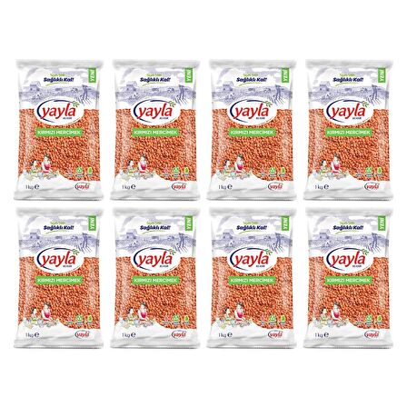 Yayla Bakliyat Kırmızı Mercimek 1 Kg x 8 Adet