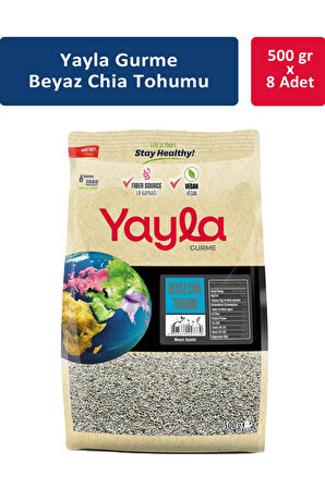 Yayla Gurme Beyaz Chia Tohumu 500 gr x 8 Adet