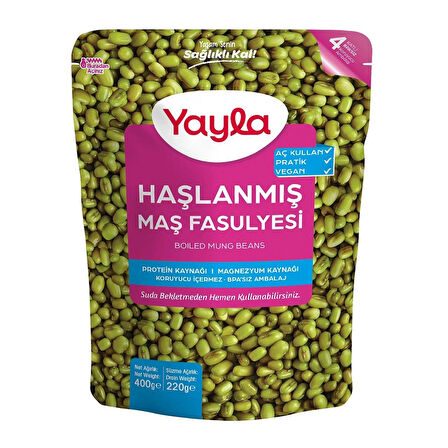 Yayla Haşlanmış Maş Fasulyesi 400 gr x 12 Adet