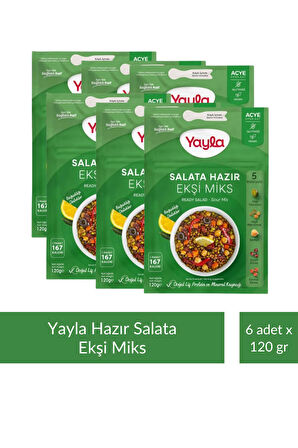 Yayla Salata Hazır Ekşi Miks 120 gr x  6 Adet