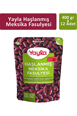 Yayla Haşlanmış Meksika Fasulyesi 400 gr x 12 Adet