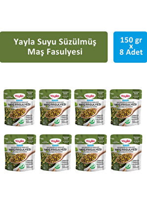 Yayla Suyu Süzülmüş Haşlanmış Maş Fasulyesi 150 gr x 8 Adet