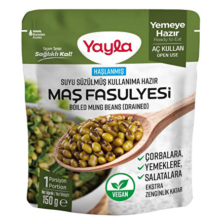 Yayla Suyu Süzülmüş Haşlanmış Maş Fasulyesi 150 gr x 8 Adet