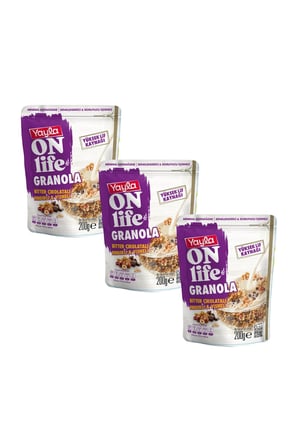 Yayla Onlife Bitter Çikolatalı Fındıklı ve Vişneli Granola 200 g x3