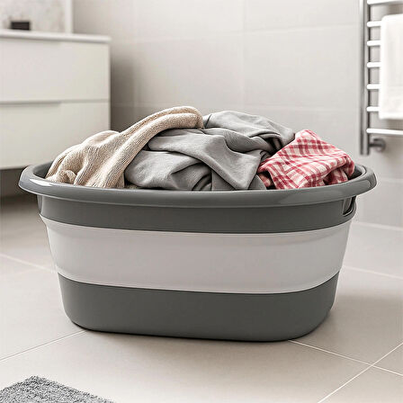 Porsima L-00959-2 Akordiyon Katlanır Sepet Katlanabilir Çamaşır Sepeti Orta Boy Katlanır Çamaşır Sepeti 18 LT