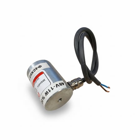 Ø40x60 mm 24V Elektromıknatıs – M6 Bağlantılı, Yandan Kablo Çıkışlı, %100 Çalışma, Güçlü Tutma ve Sürekli Kullanım Tipi