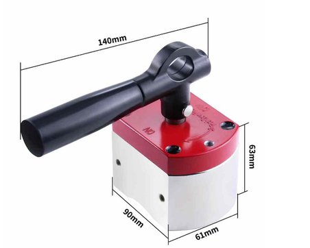 90x62x123 mm Kollu Aç Kapa Kaynak Mıknatısı - 300 Kg Çekim Gücü