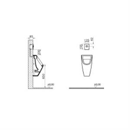 VitrA Pisuvar yıkama sistemi 310-3310 Basmalı buton - parlak krom
