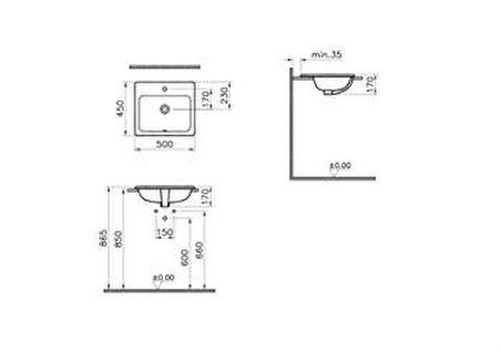 VitrA S20 Tezgahüstü Lavabo 50 cm 5464B003-0001