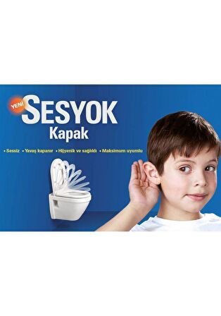 VitrA 85-003-009 SESYOK Klozet Kapağı, Yuvarlak Form, Yavaş Kapanır, Beyaz