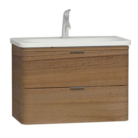 VitrA Nest Trendy Lavabo Dolabı 80 cm 2 Çekmeceli Hareli Doğal Ahşap 56147