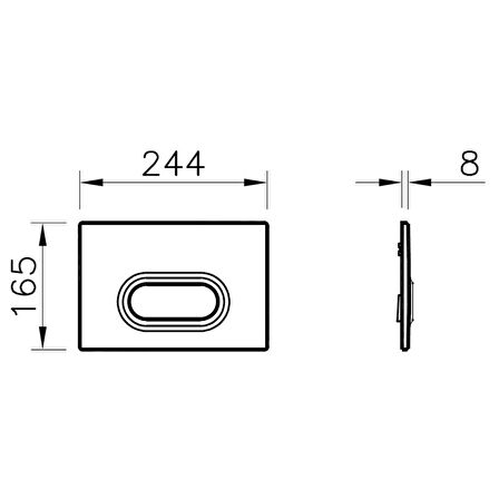 VitrA Loop O 740-1086 Tek Basmalı Kumanda Paneli, İz Bırakmaz, Mat Krom