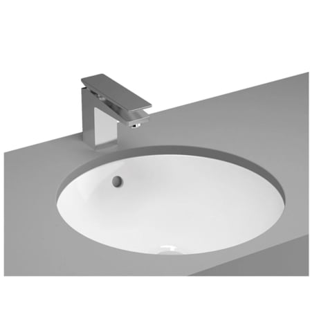 VitrA Metropole Tezgahaltı Lavabo 5940B003-1082 Yuvarlak - Kompakt - 45x45 cm - Armatür Deliksiz - Su Taşma Delikli - Beyaz