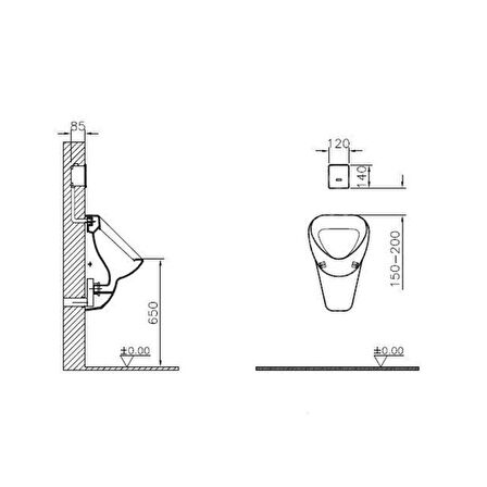 VitrA 310-2910 Sıva Altı Fotoselli Pisuvar Yıkama Seti, Elektrikli, Krom